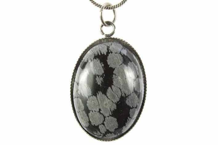Snowflake Obsidian Pendant (Necklace) - Includes Chain #327651